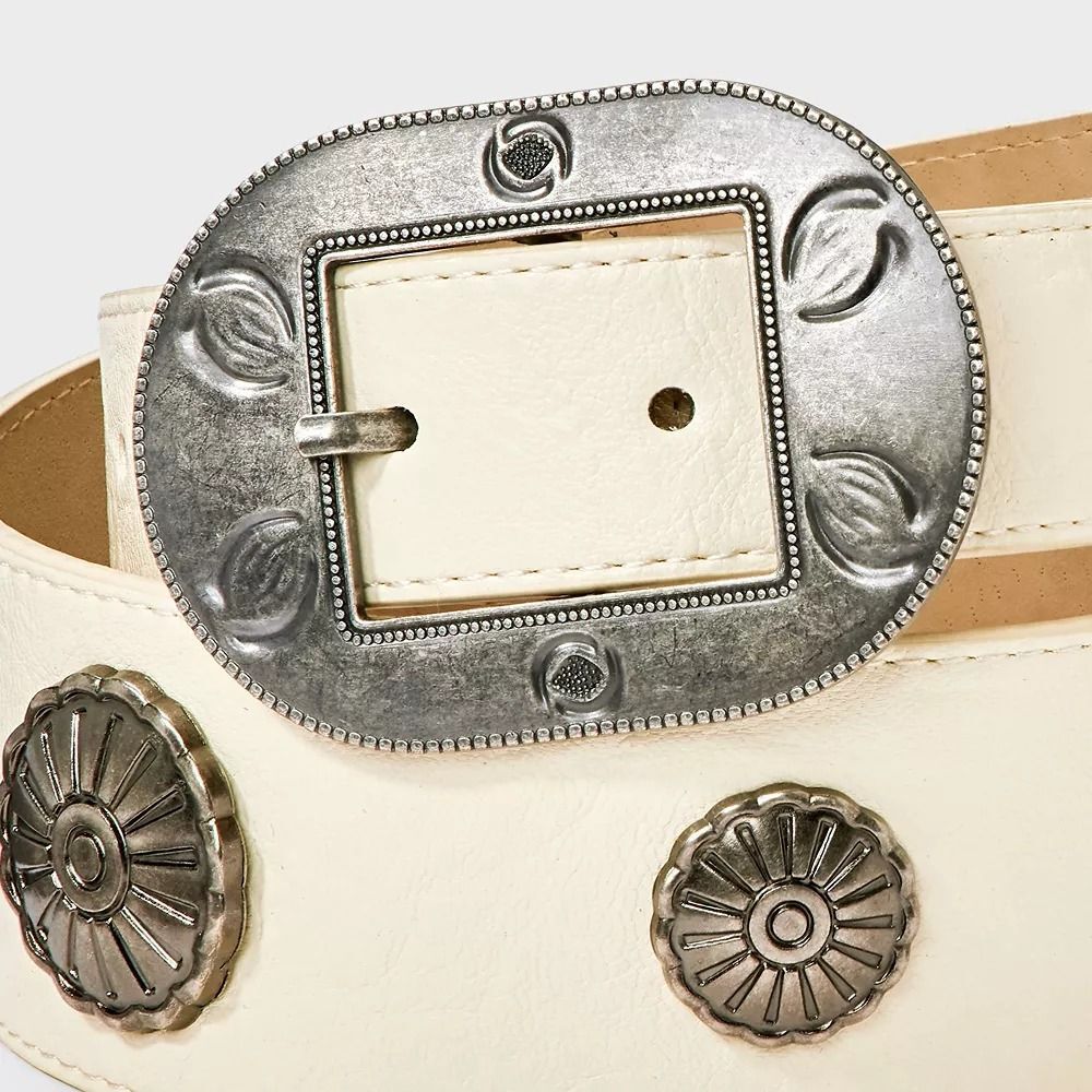 Western Wide Buckle Western Studded Belt - Universal Thread Cream XXL - Picture 3 of 3